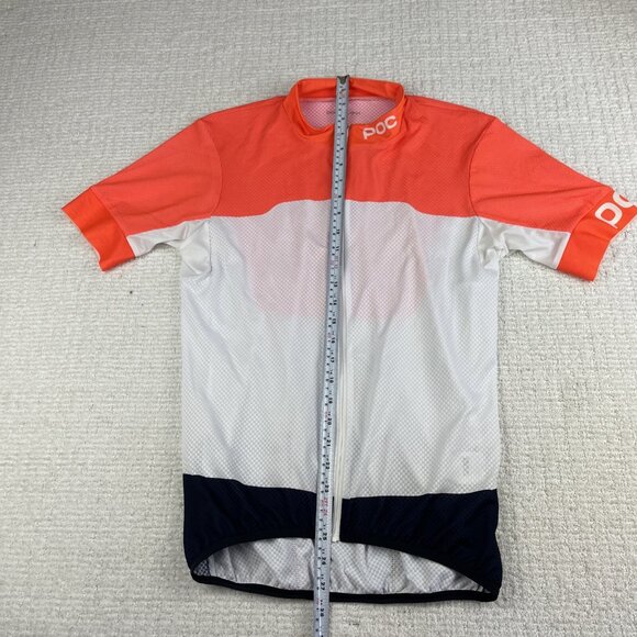 POC AVIP Cycling Jersey Women XL Orange & White Bike Jersey Back Pockets (Read) - Picture 10 of 16